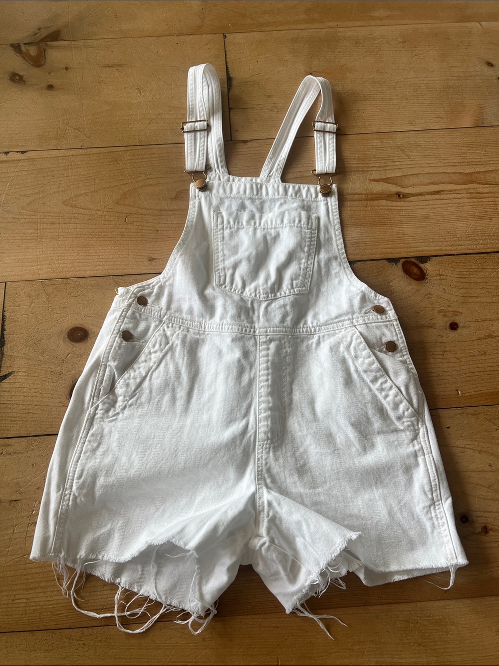 Universal Thread White Denim Short Overalls
